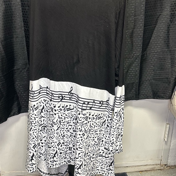 Plus Size Colorblock Musical Notes Print Cardigan - Black - Picture 5 of 9